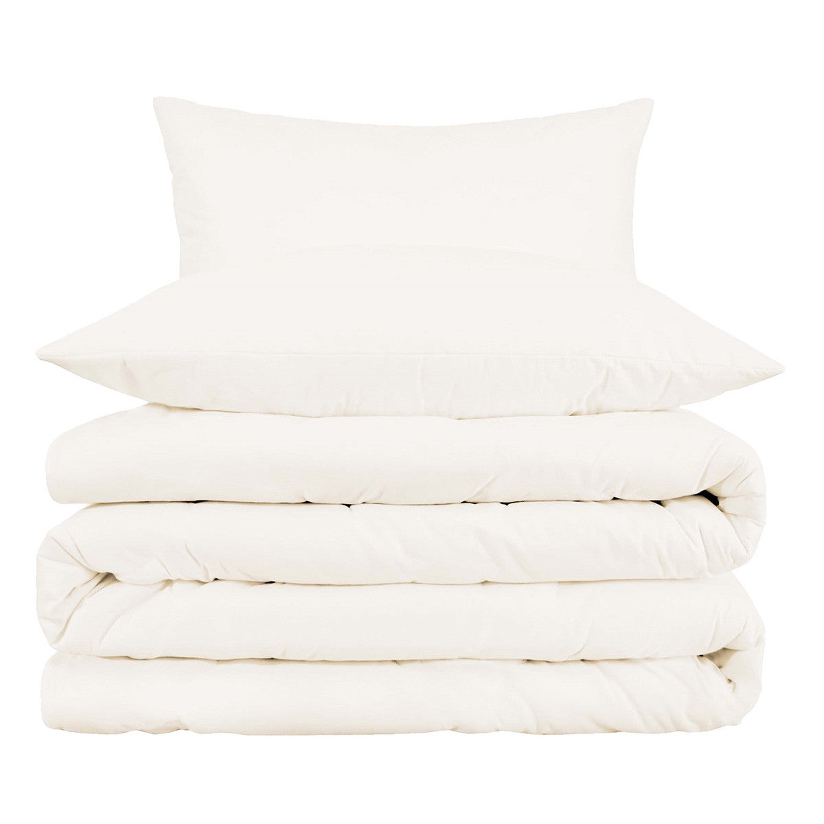 Ivory Queen Cotton Blend Washable Duvet Cover Set