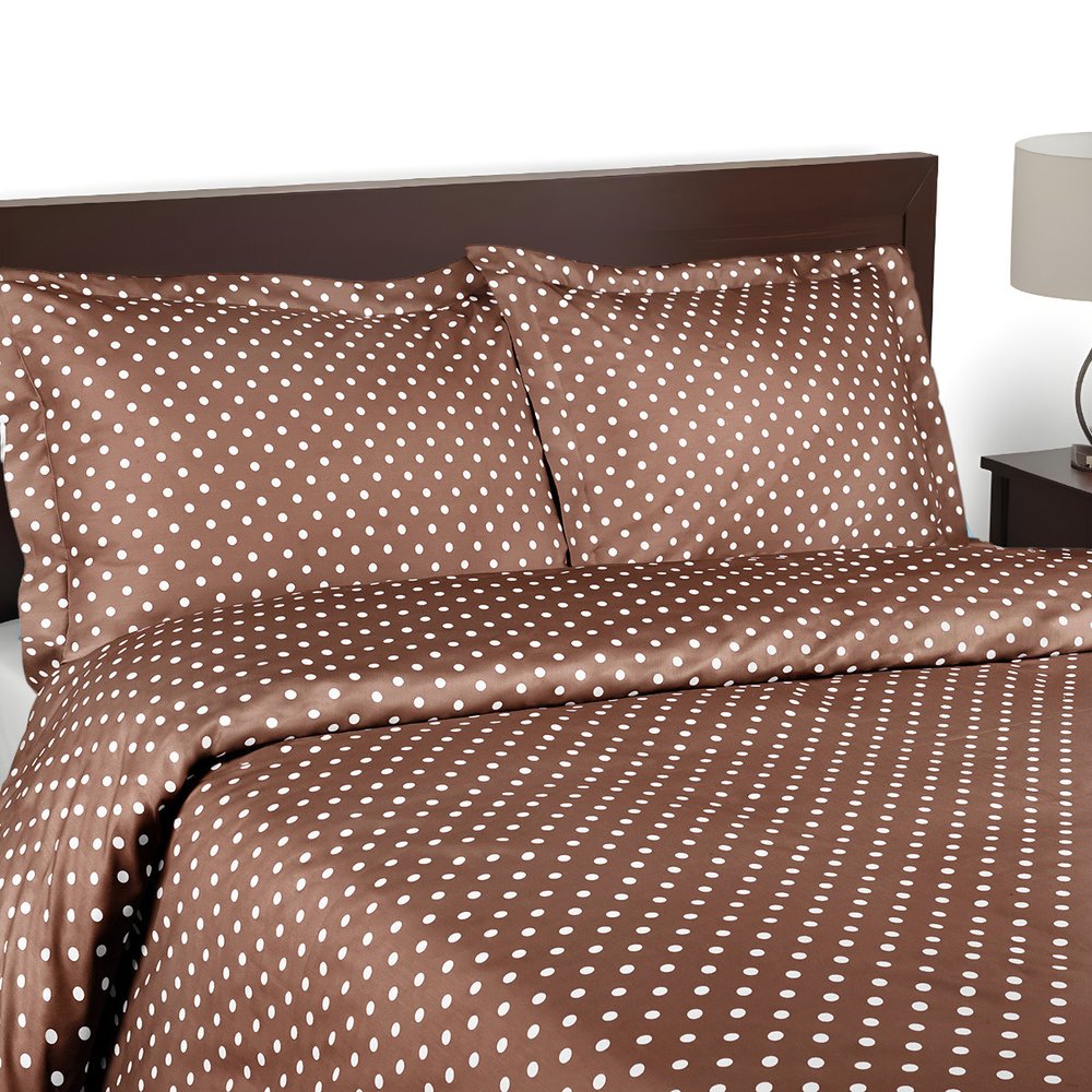 Taupe Queen Cotton Blend 600 Thread Count Washable Duvet Cover Set