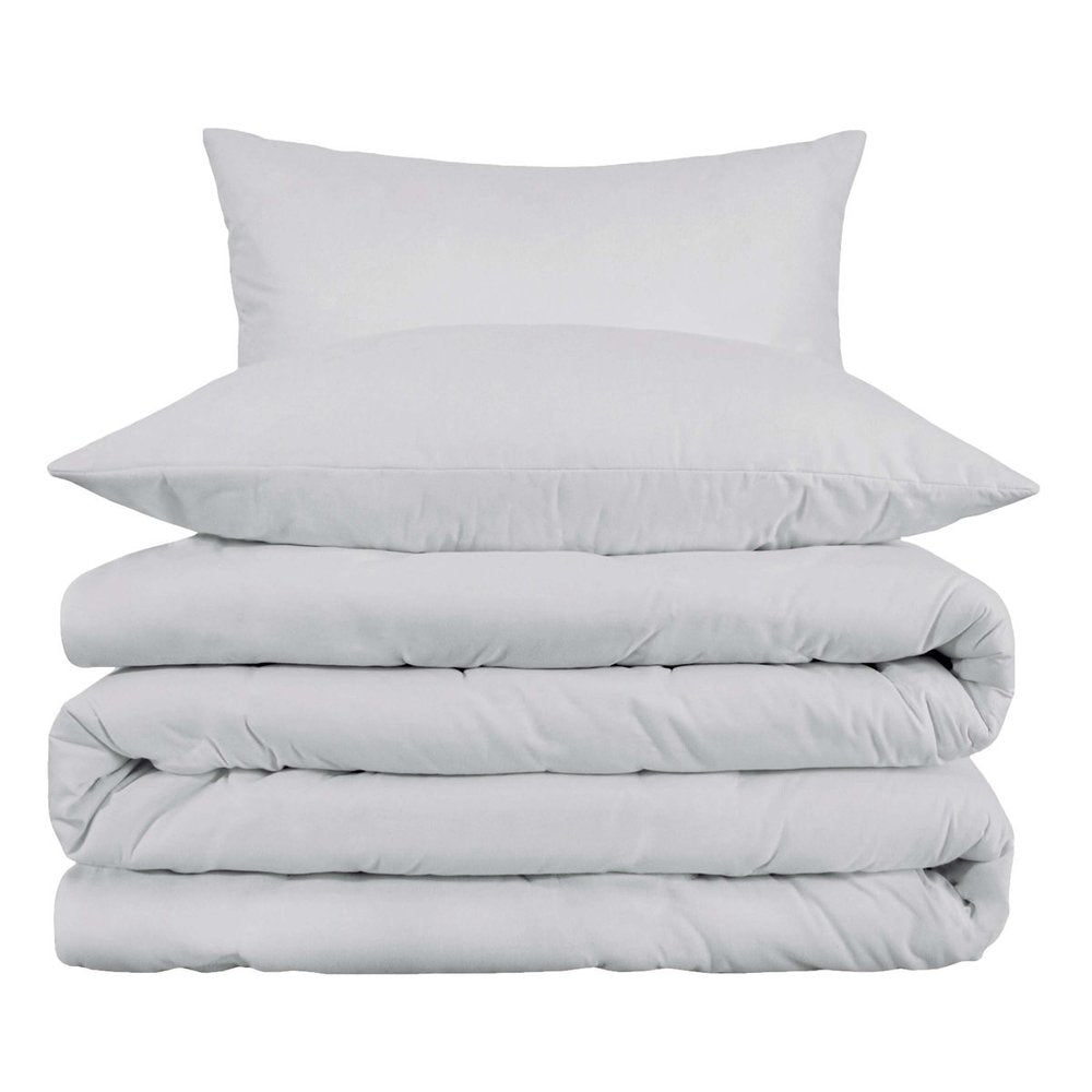 Platinum Queen Cotton Washable Duvet Cover Set With Two Shams