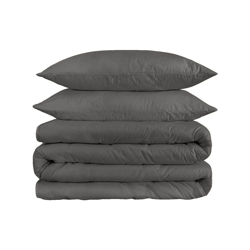 Charcoal Queen Cotton Washable Duvet Cover Set