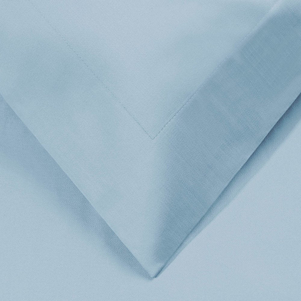 Light Blue Queen Cotton Washable Duvet Cover Set With Two Shams