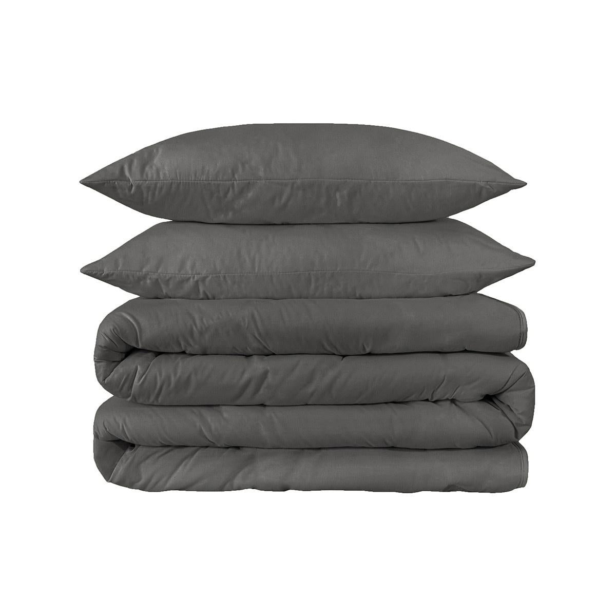 Charcoal King Cotton Washable Duvet Cover Set