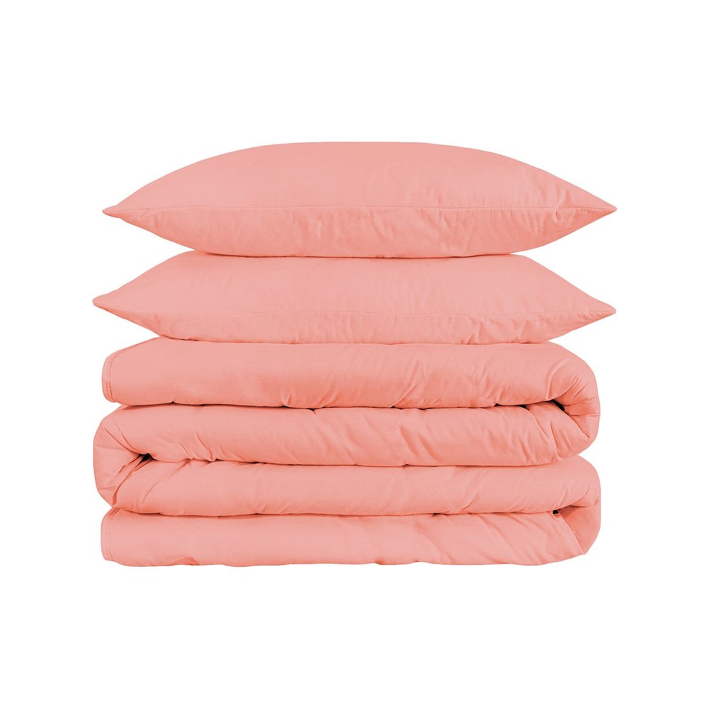 Dusty Rose Queen Cotton Washable Duvet Cover Set