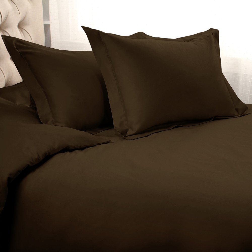 Dark Brown King Cotton Washable Duvet Cover Set