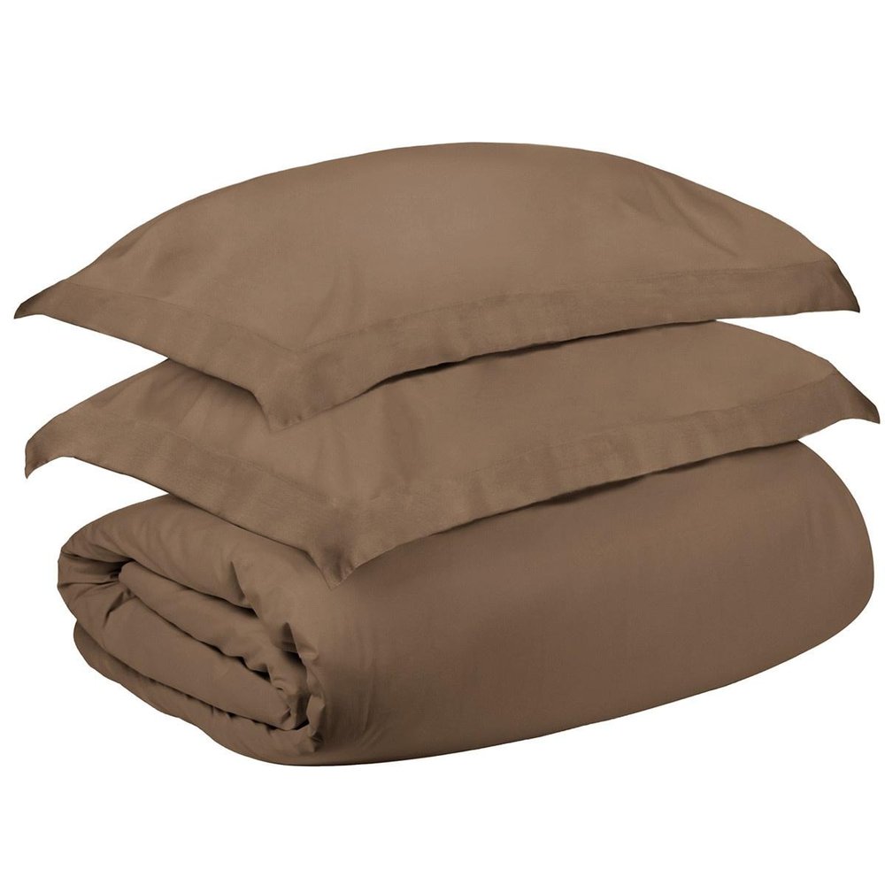 Taupe Twin Cotton Washable Duvet Cover Set