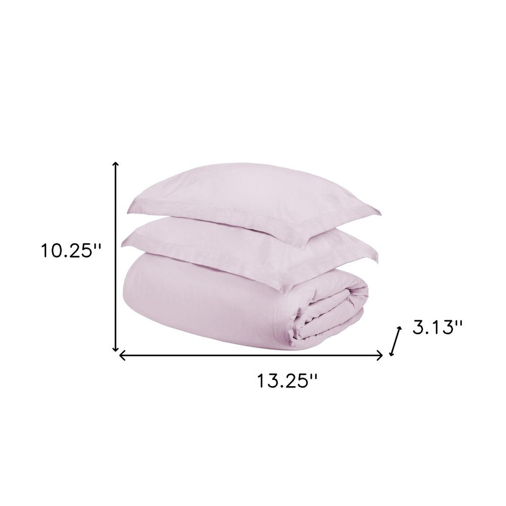 Lilac King Cotton Washable Duvet Cover Set