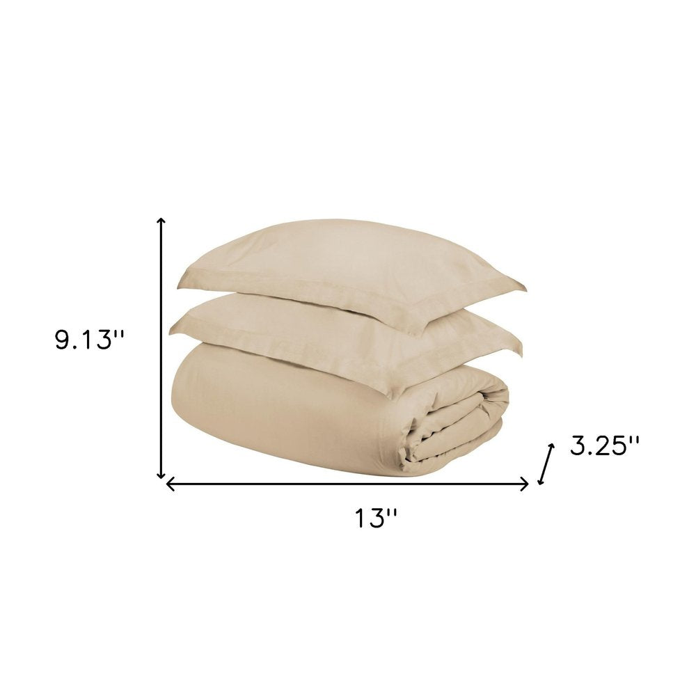 Ivory Twin Cotton Washable Duvet Cover Set