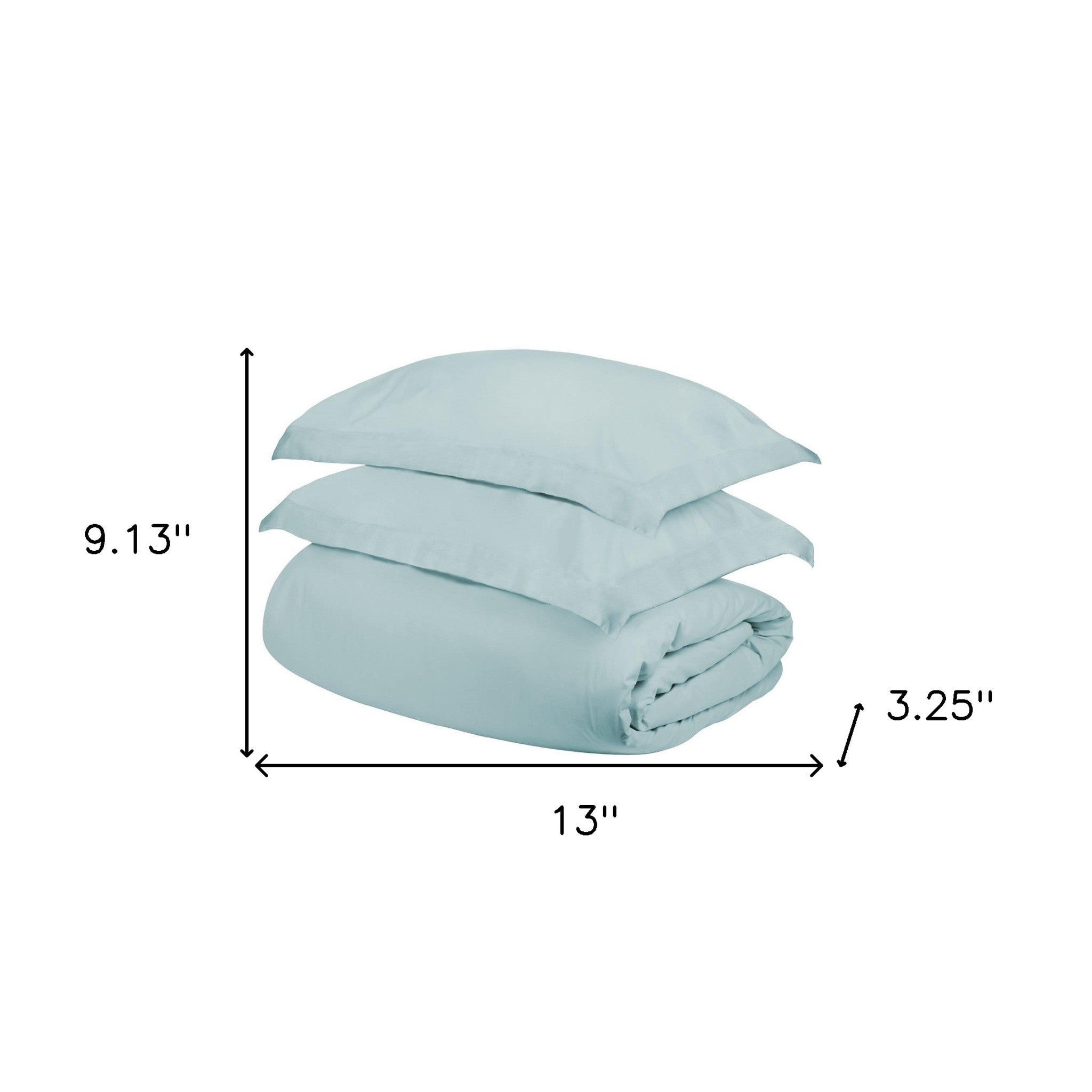 Light Blue Twin Cotton Washable Duvet Cover Set