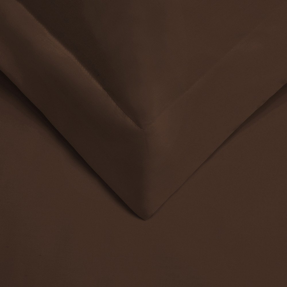 Dark Brown Twin Cotton Blend 400 Thread Count Washable Duvet Cover Set