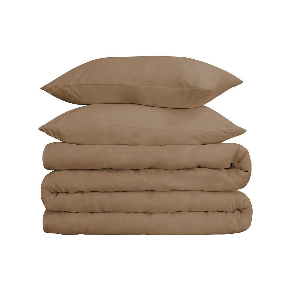Taupe Queen Cotton Washable Duvet Cover Set