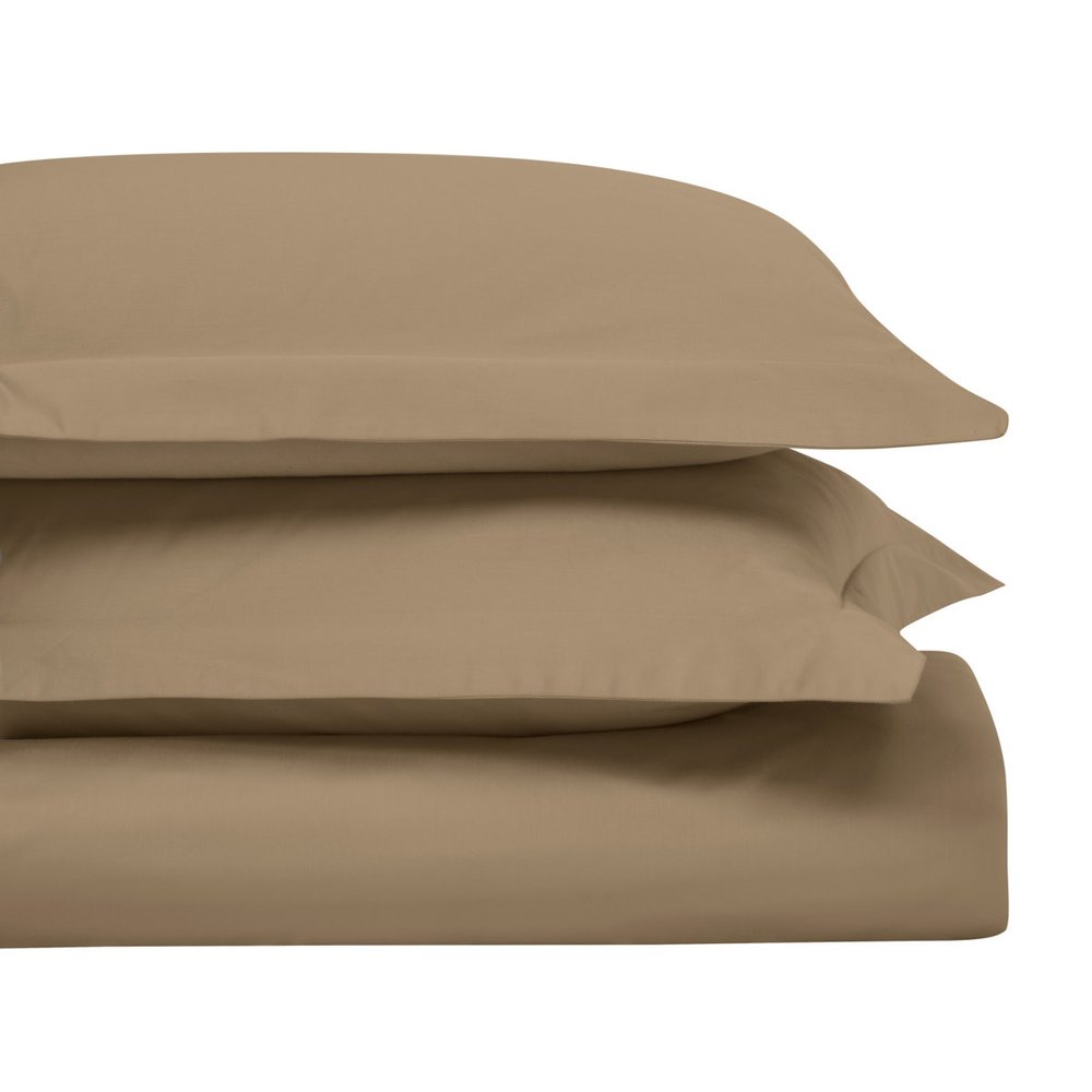 Taupe King Cotton Washable Duvet Cover Set