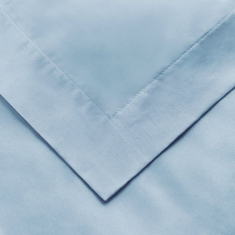 Baby Blue Twin Cotton Washable Duvet Cover Set With Sham