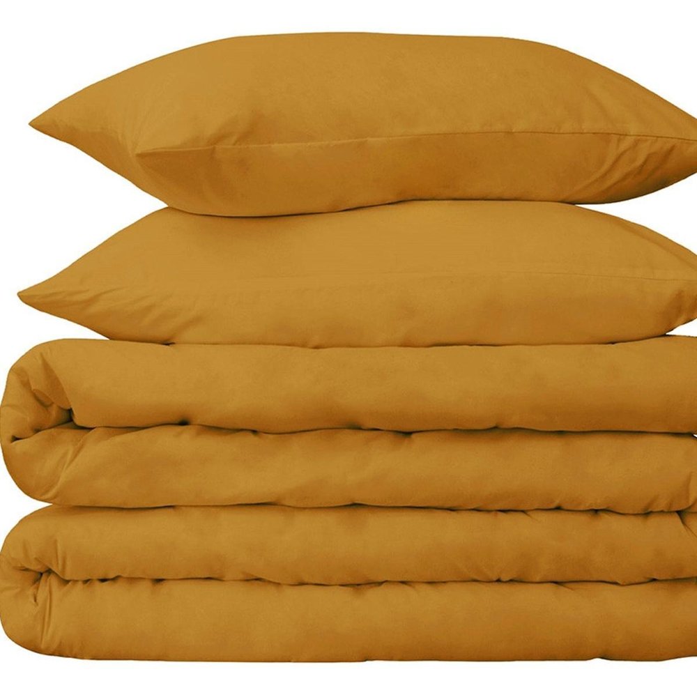 Brown Twin Cotton Washable Duvet Cover Set