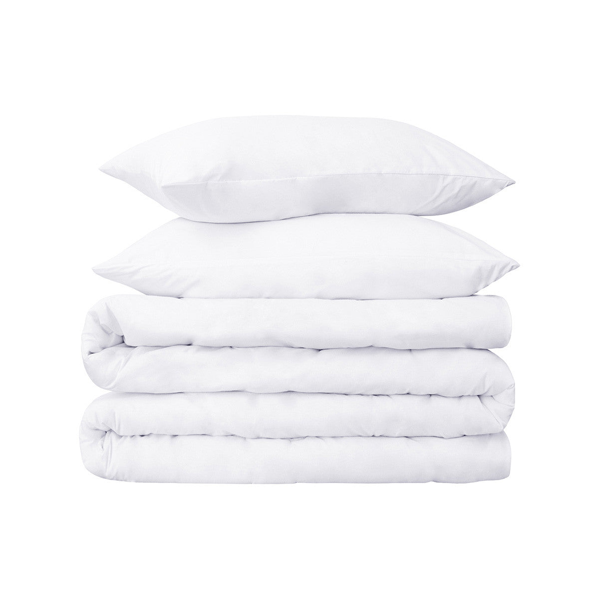 White Twin Cotton Washable Duvet Cover Set