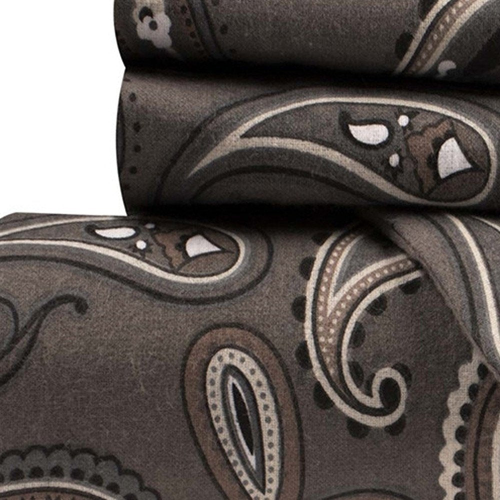 Charcoal Queen Cotton Blend 0 Thread Count Washable Duvet Cover Set