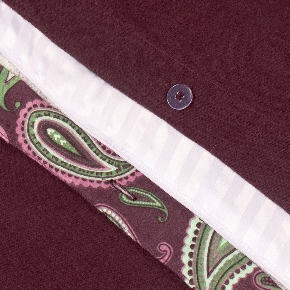 Green Pink And Purple King Flannel Washable Duvet Cover Set With Two Shams
