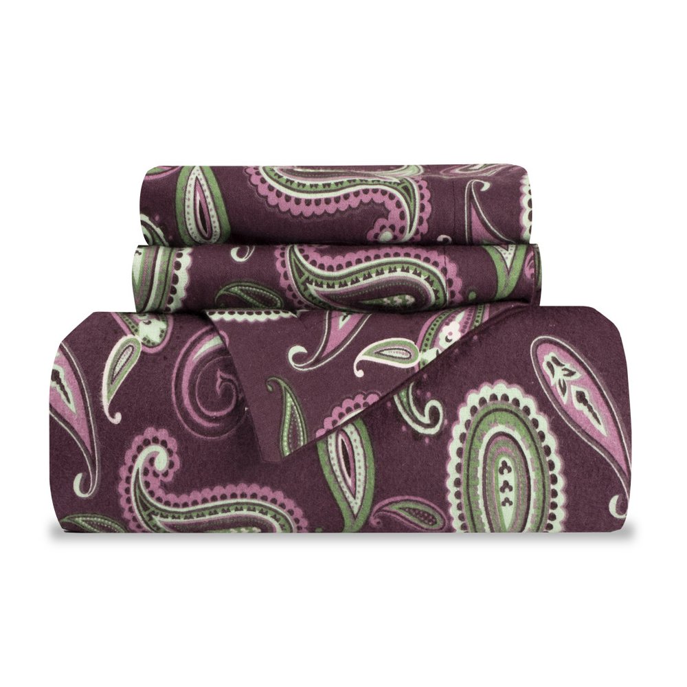 Green Pink And Purple King Flannel Washable Duvet Cover Set With Two Shams