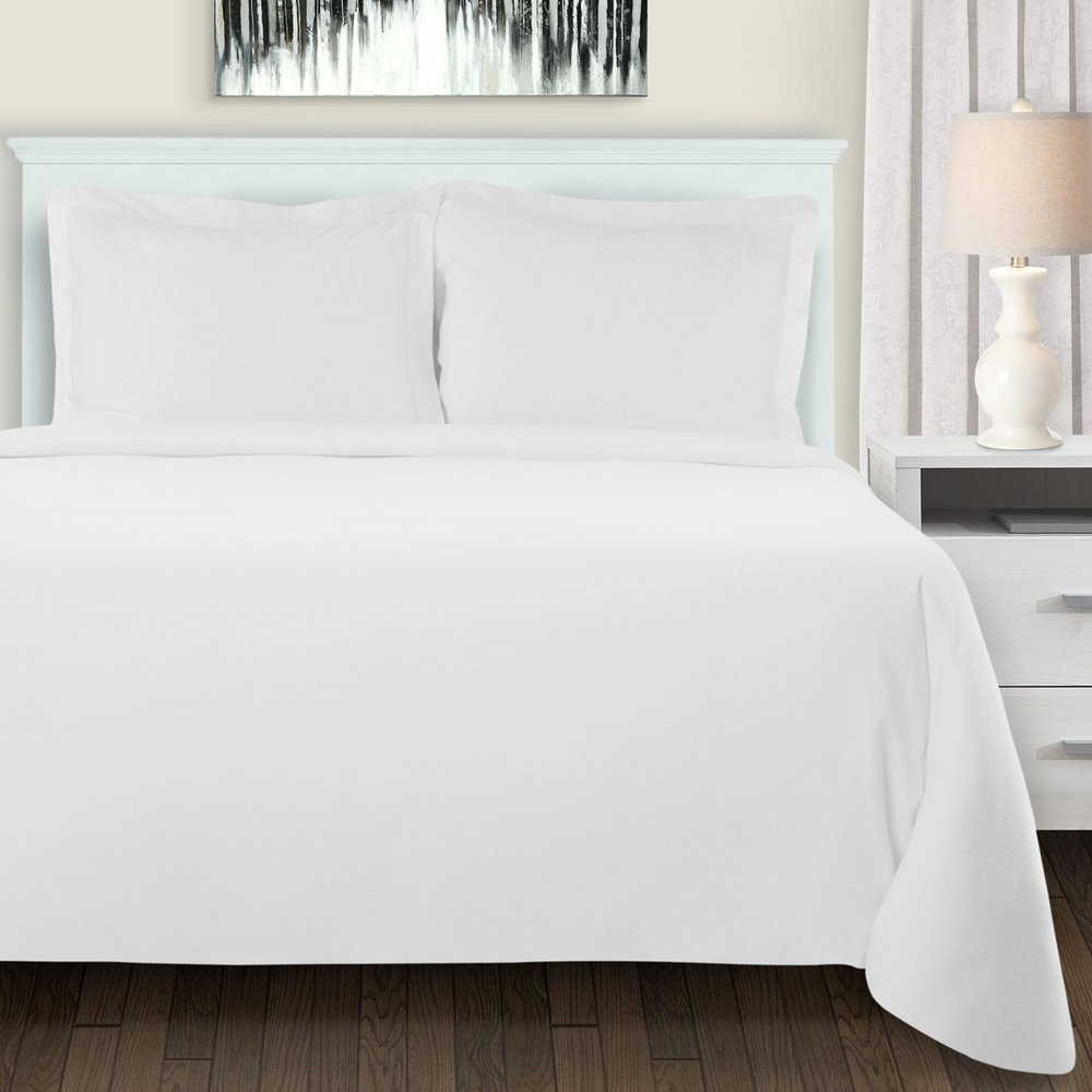 White King Flannel Washable Duvet Cover Set