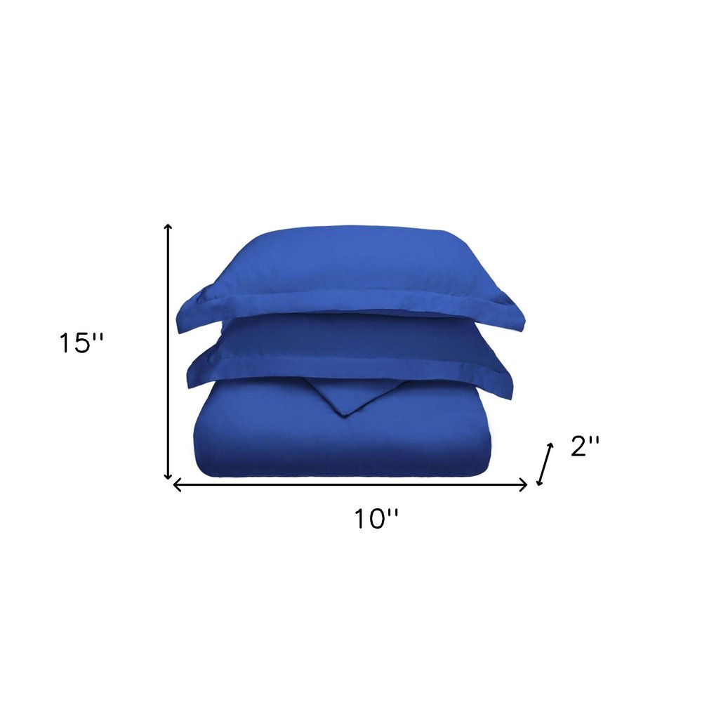 Navy Blue Queen Modal Washable Duvet Cover Set