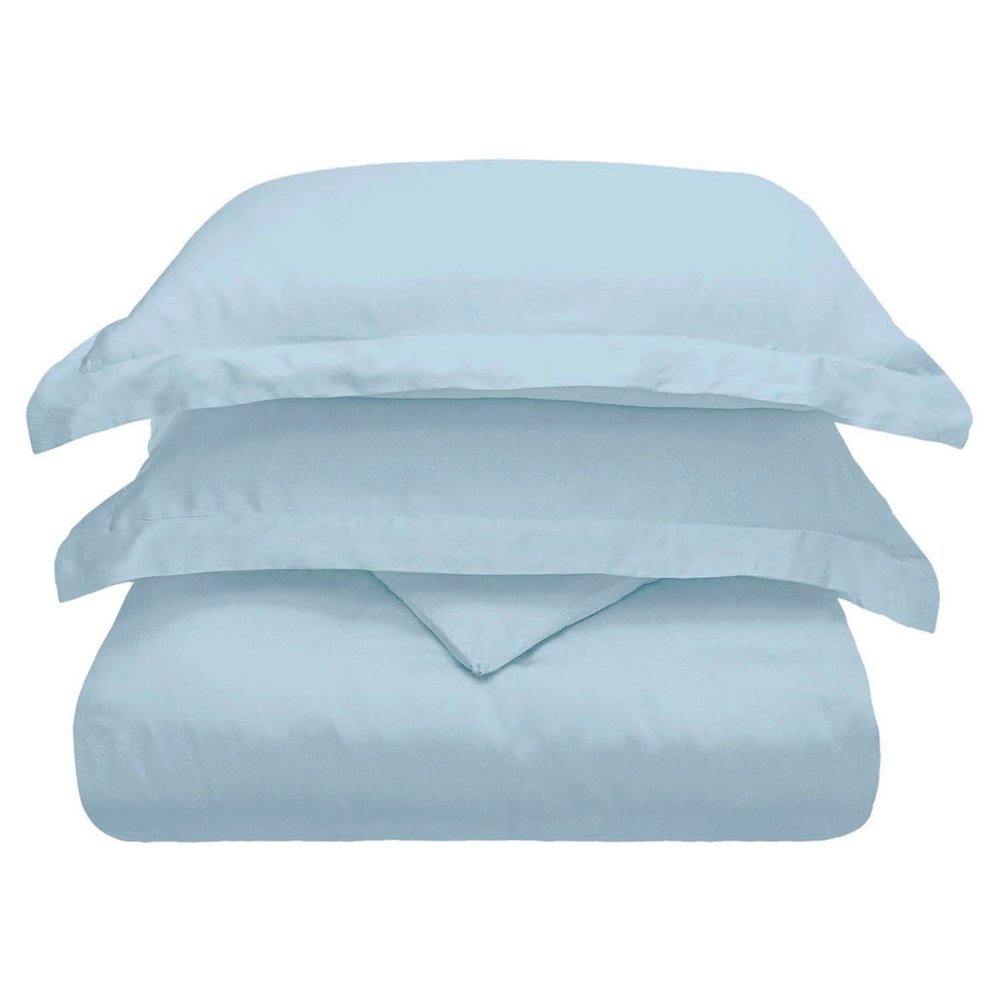 Light Blue King Modal Washable Duvet Cover Set With Two Shams