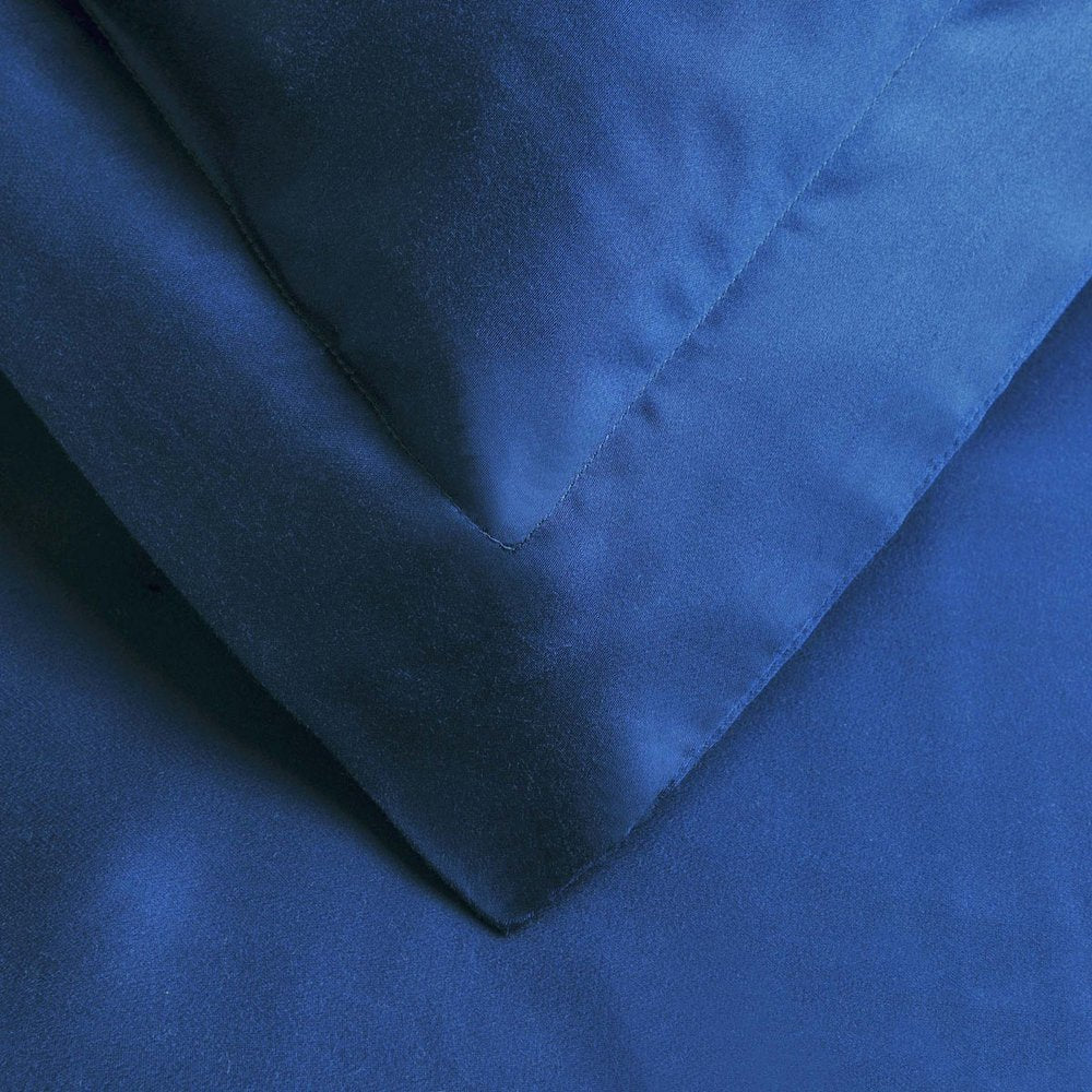 Navy Blue King Modal Washable Duvet Cover Set With Two Shams
