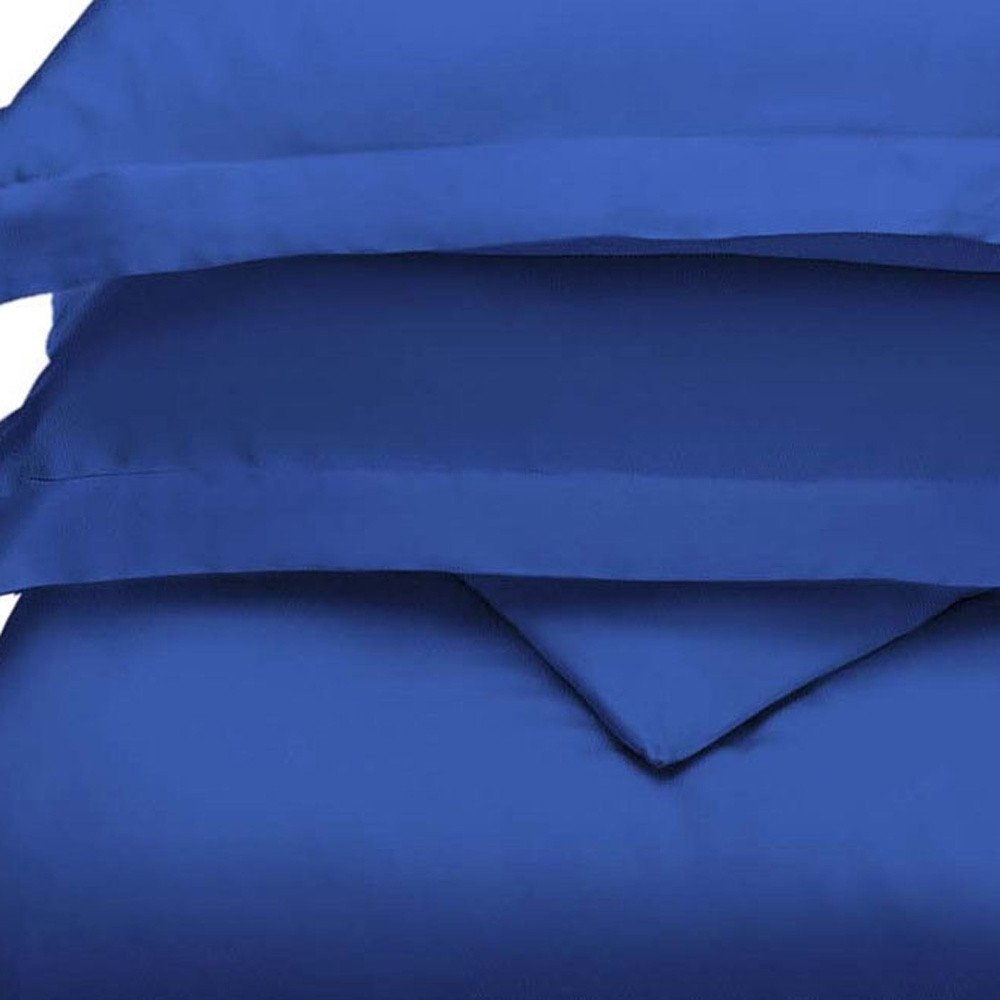 Navy Blue King Modal Washable Duvet Cover Set With Two Shams