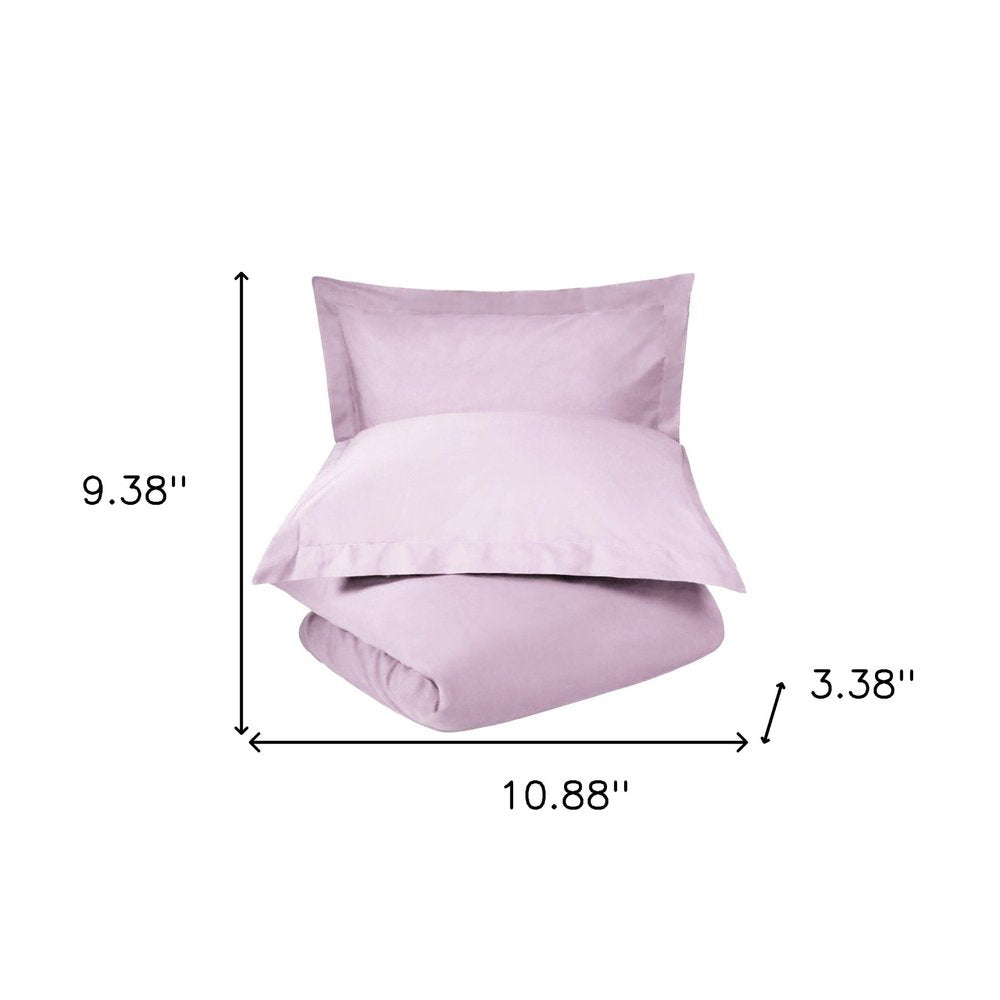 Lilac Queen Cotton Washable Duvet Cover Set With Two Shams