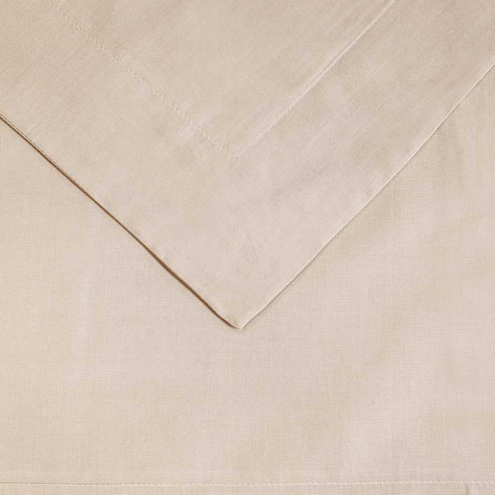 Tan Queen 100% Cotton 300 Thread Count Washable Duvet Cover Set