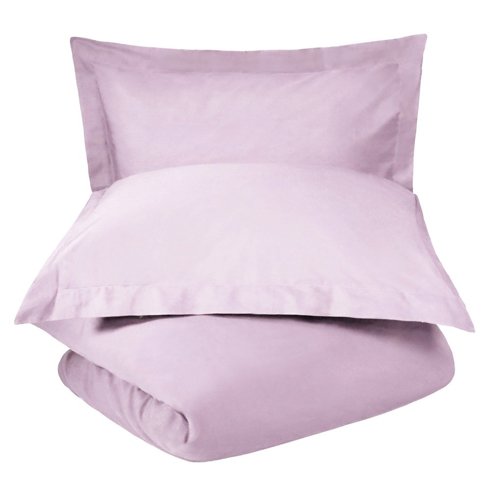 Lilac King Cotton Washable Duvet Cover Set With Two Shams