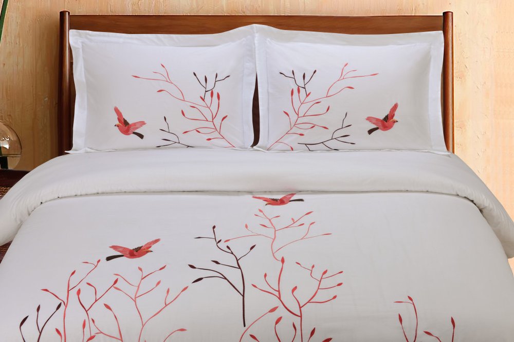 Blue King Cotton Washable Duvet Cover Set With Two Shams