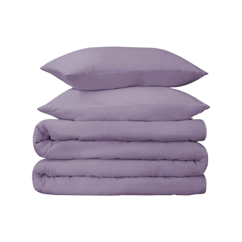 Lavender King Cotton Washable Duvet Cover Set With Two Shams