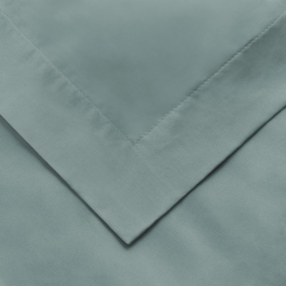 Teal Blue Queen Cotton Blend Washable Duvet Cover Set With Two Shams