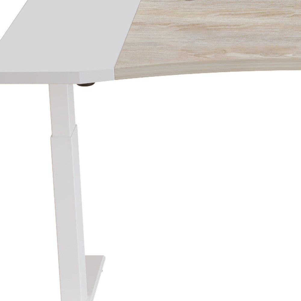63" Adjustable White Standing Desk