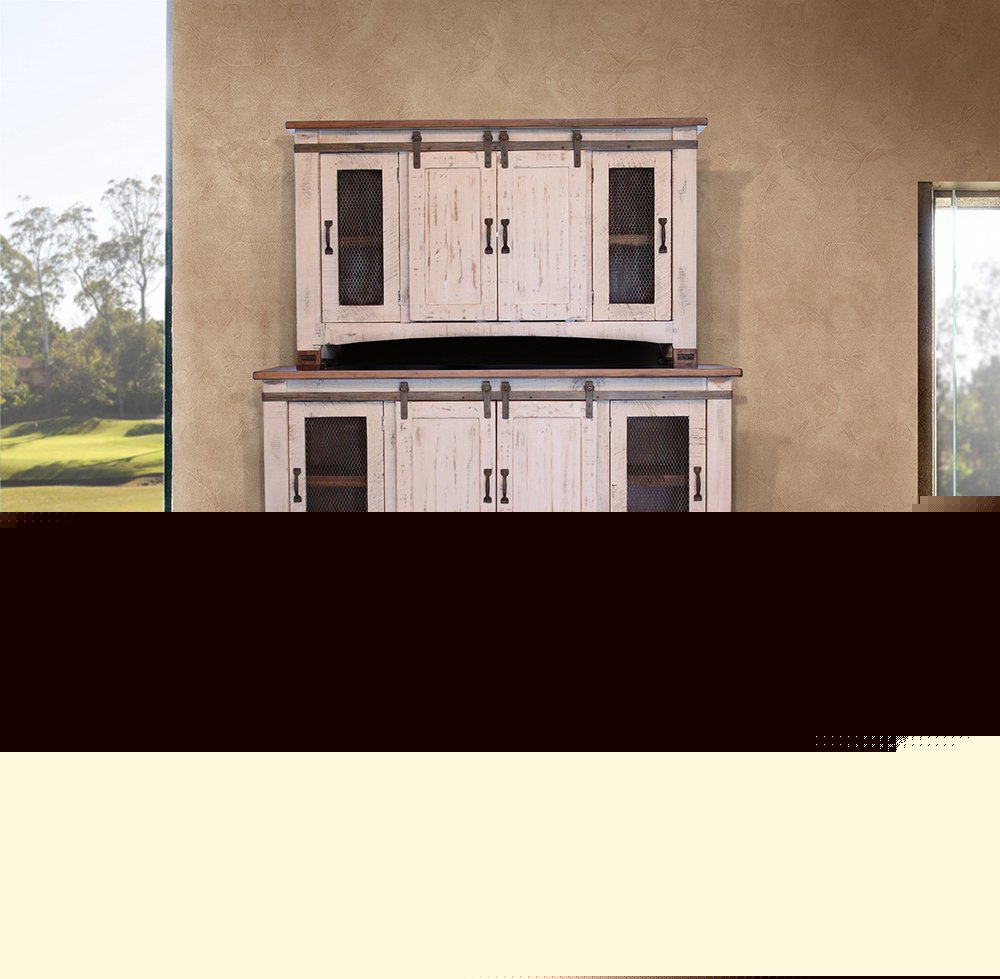 60" White Solid Wood Cabinet Enclosed Storage Distressed TV Stand