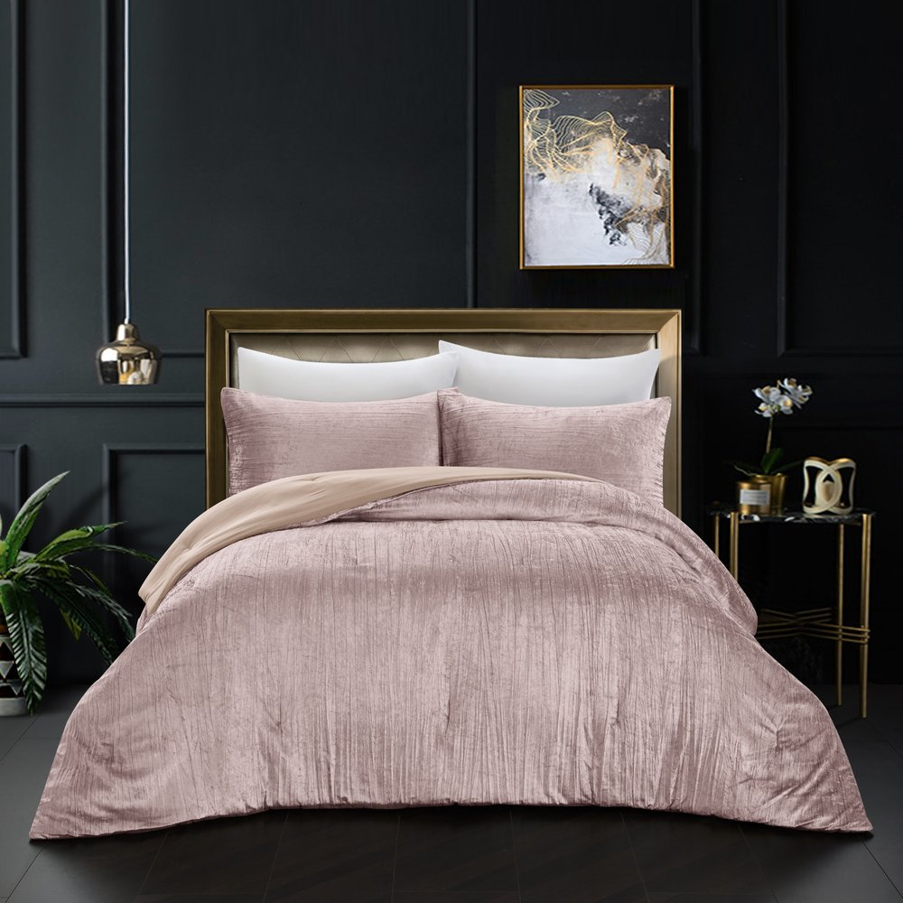 Blush Queen Polyester 180 Thread Count Washable Down Comforter Set