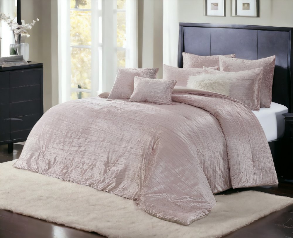 Blush Queen Polyester 220 Thread Count Washable Down Comforter Set