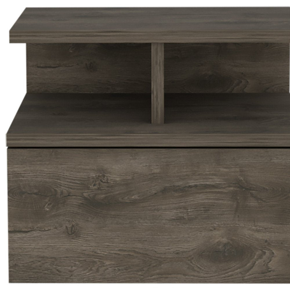 12" Brown Wood One Drawer Nightstand