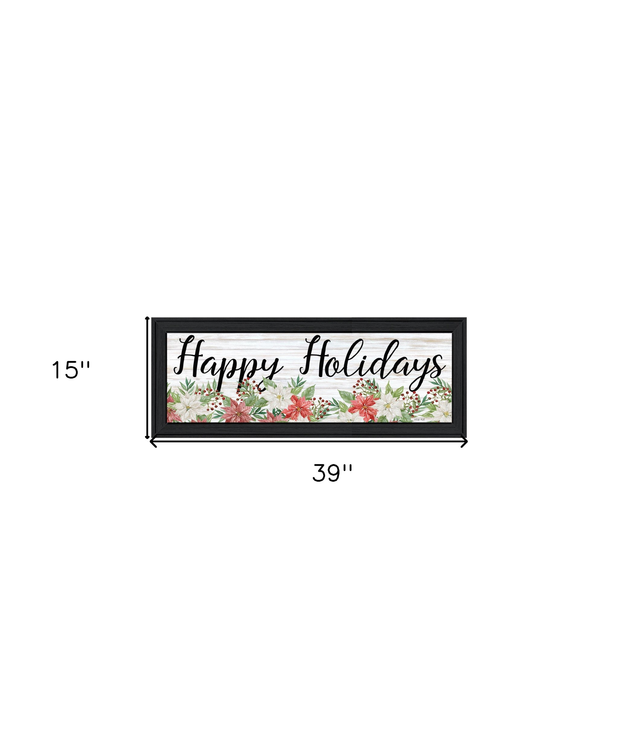 Happy Holiday Black Framed Wall Art
