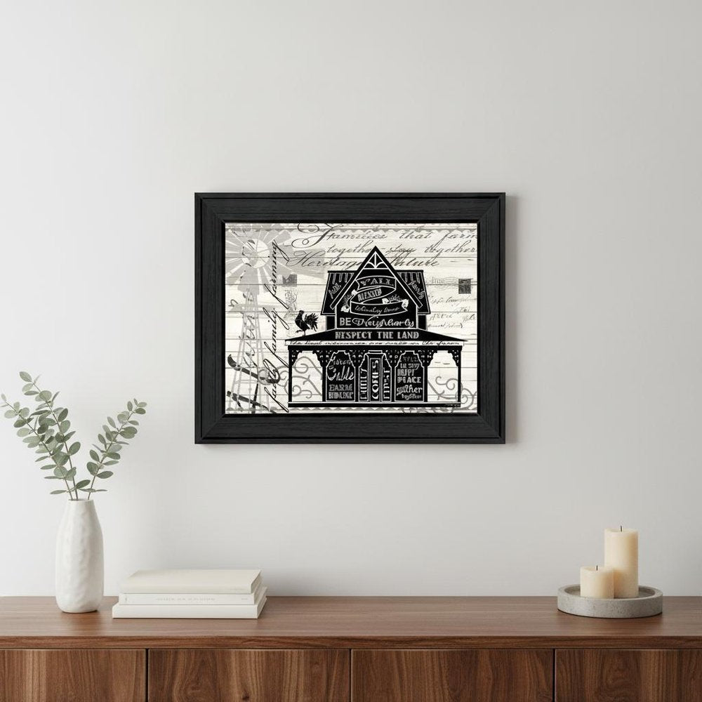Y'ALL BLESSED FARMHOUSE Black Framed Print Wall Art