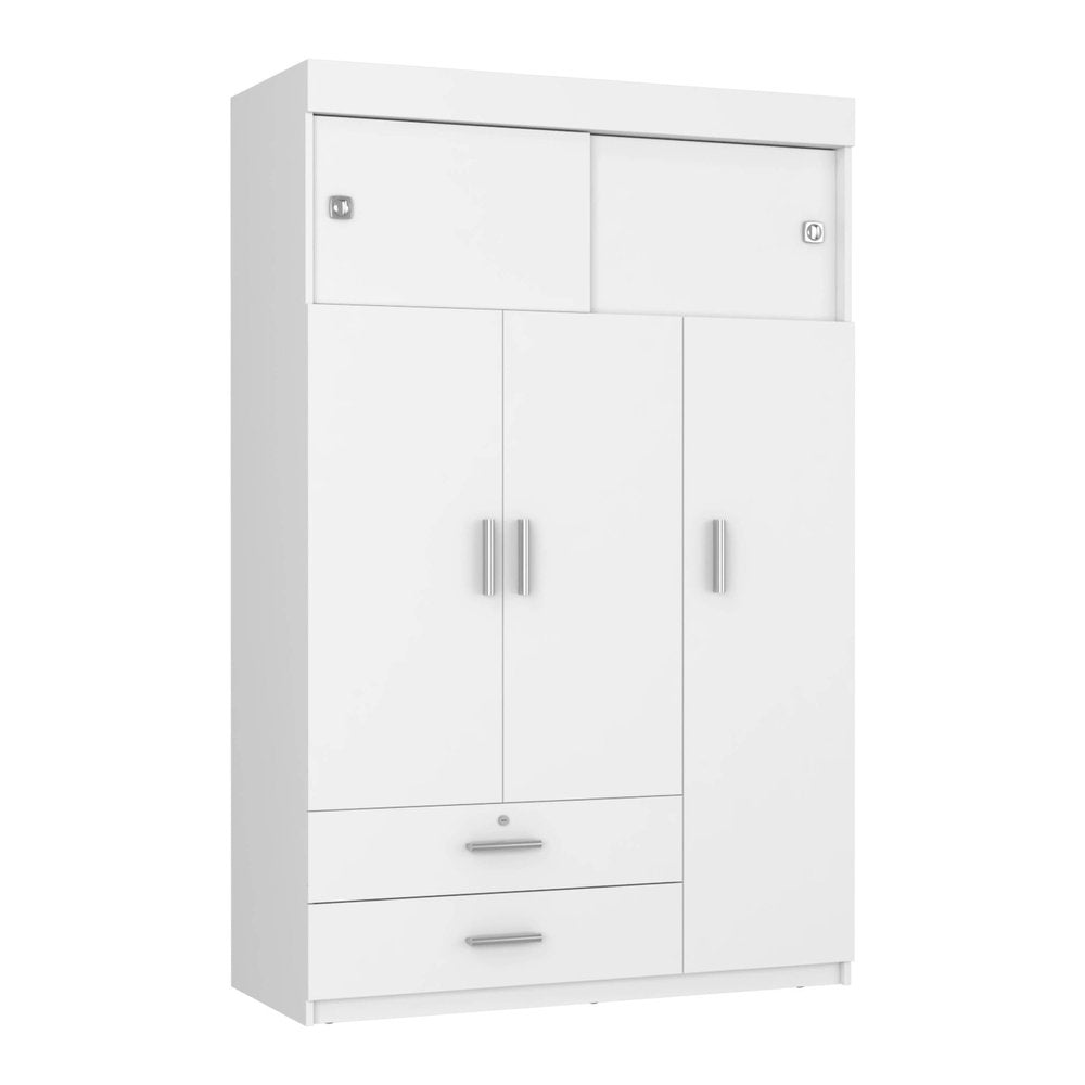47" White Wood Four Drawer Dresser