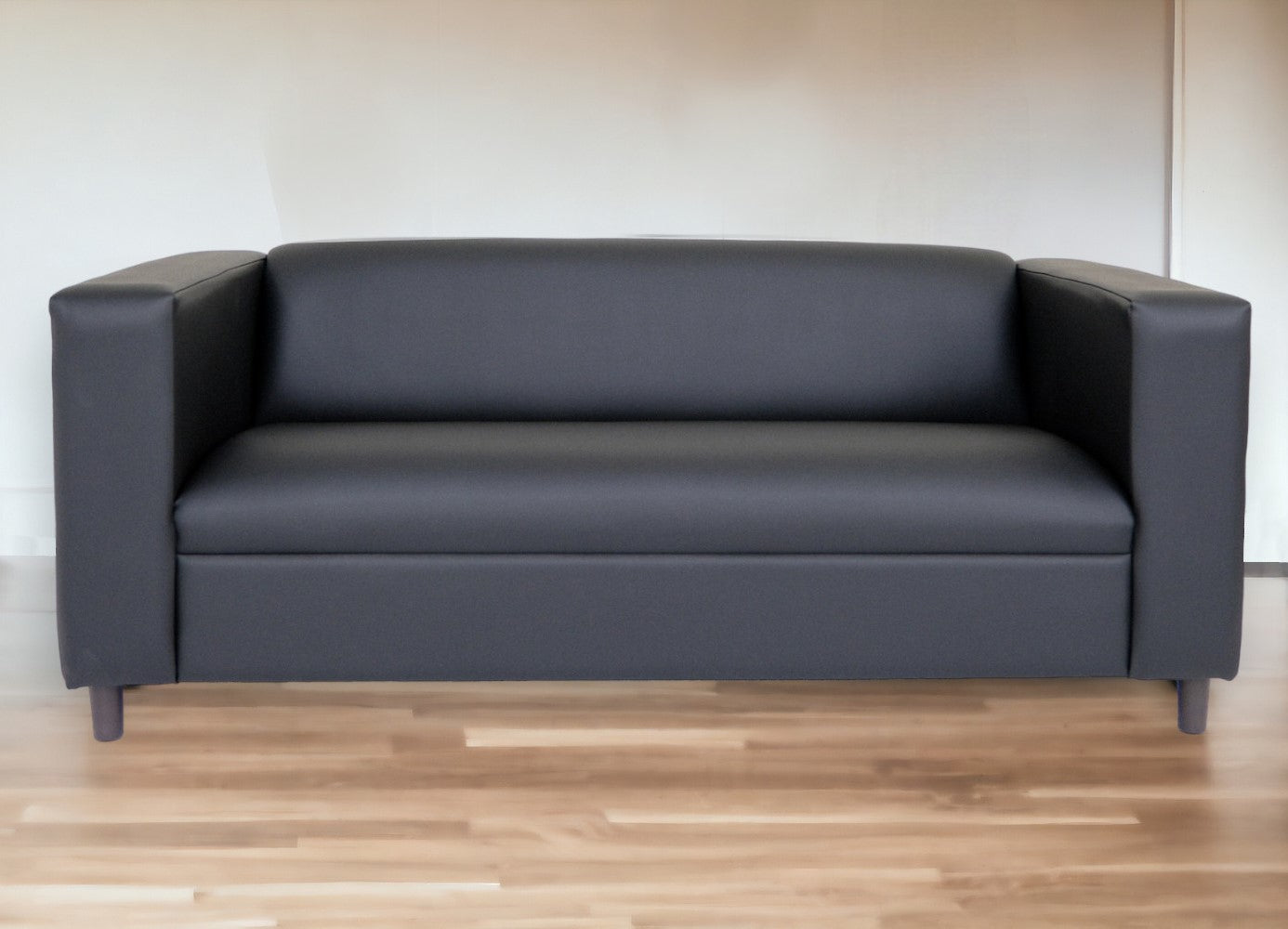 80" Black Polyester Sofa