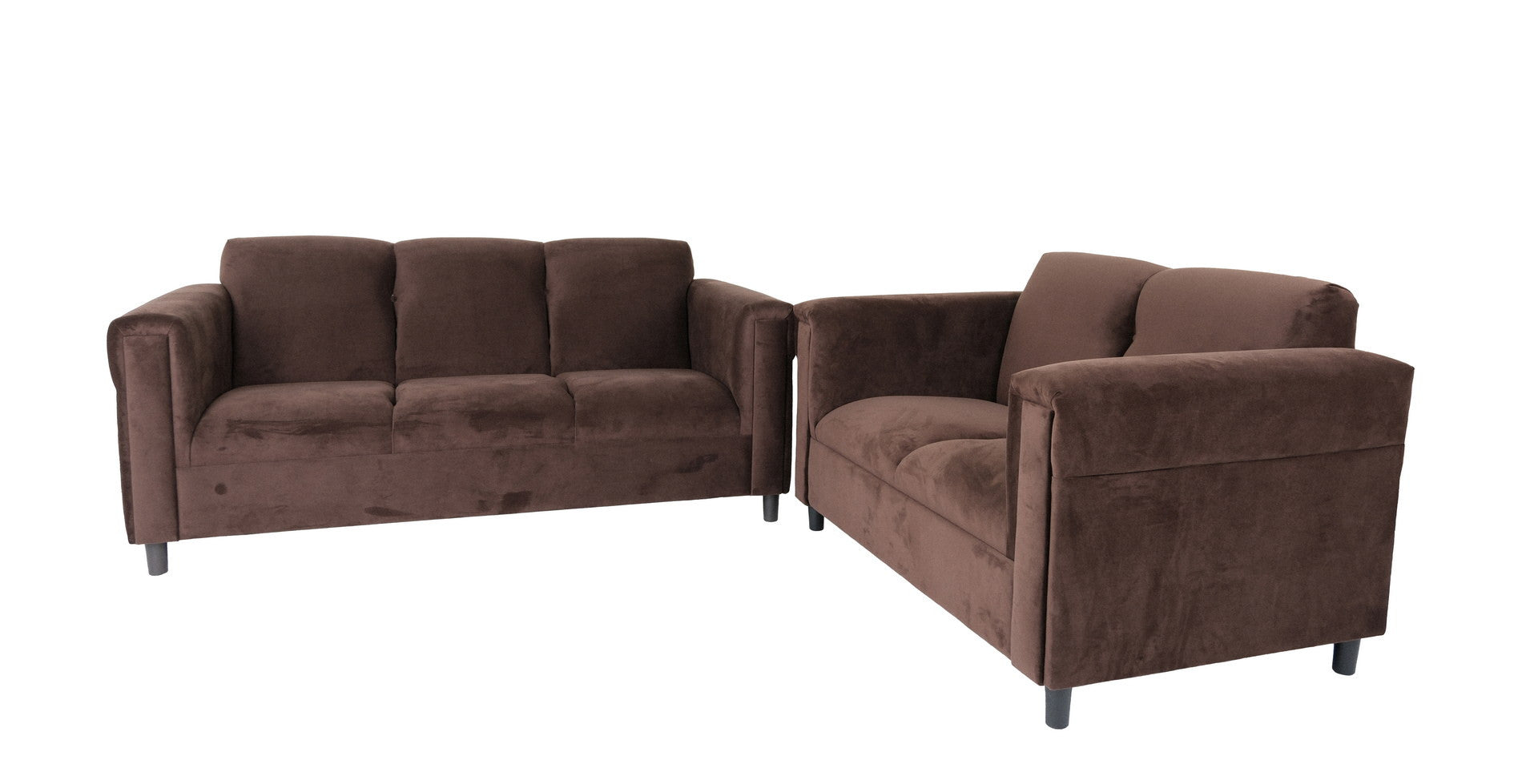 Two Piece Dark Brown Five Person Seating Set