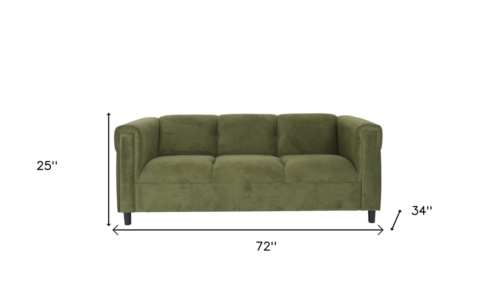 Two Piece Green Five Person Seating Set