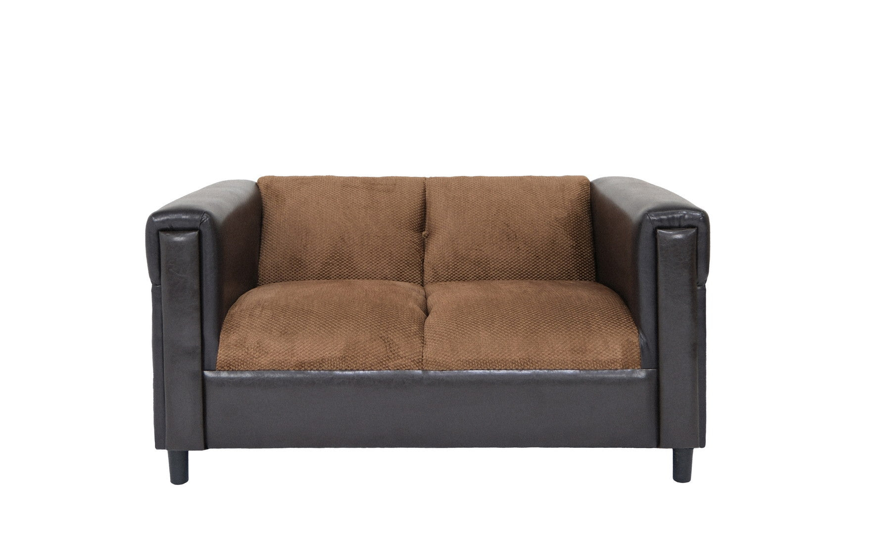 54" Brown And Black Chenille Loveseat