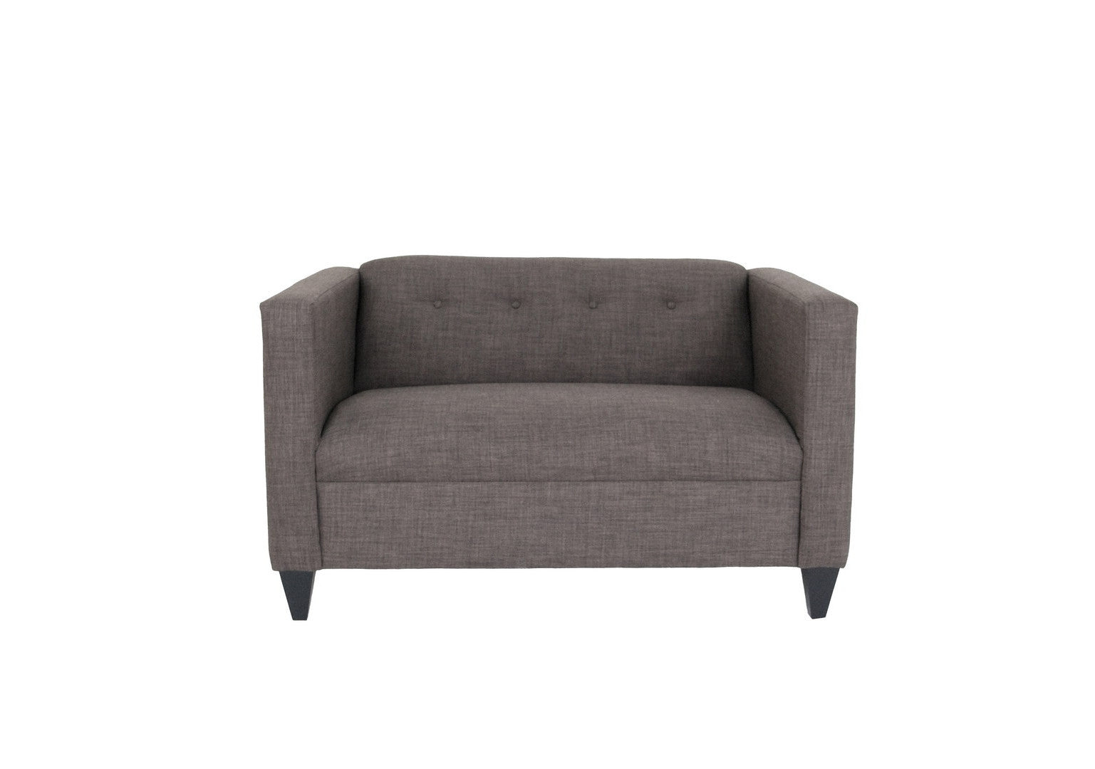 50" Charcoal And Dark Brown Polyester Blend Loveseat