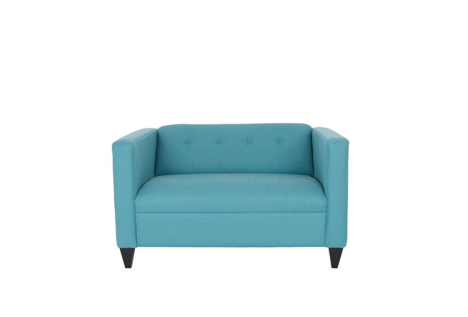 50" Teal Blue And Dark Brown Polyester Blend Loveseat
