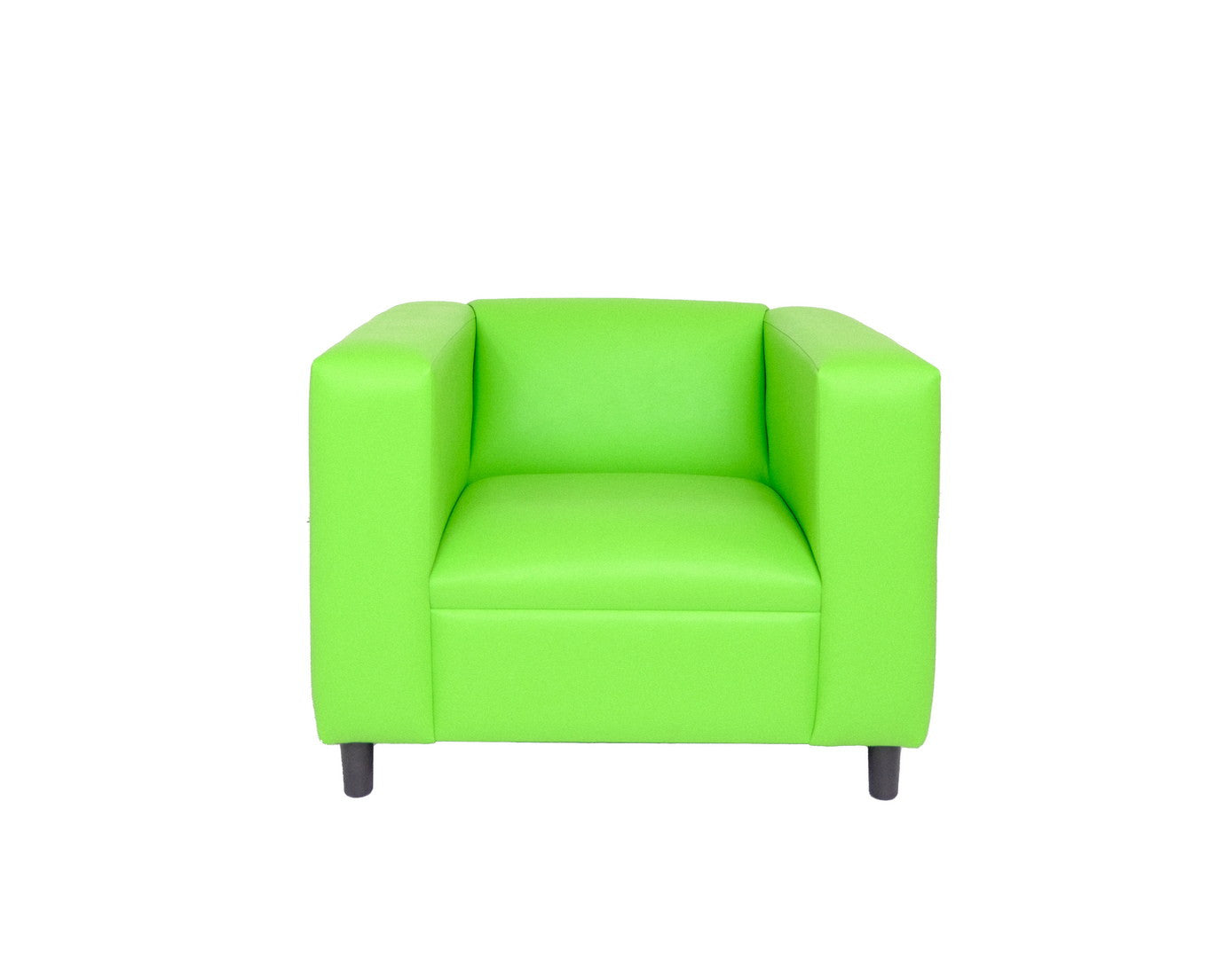 36" Neon Green And Black Faux Leather Arm Chair