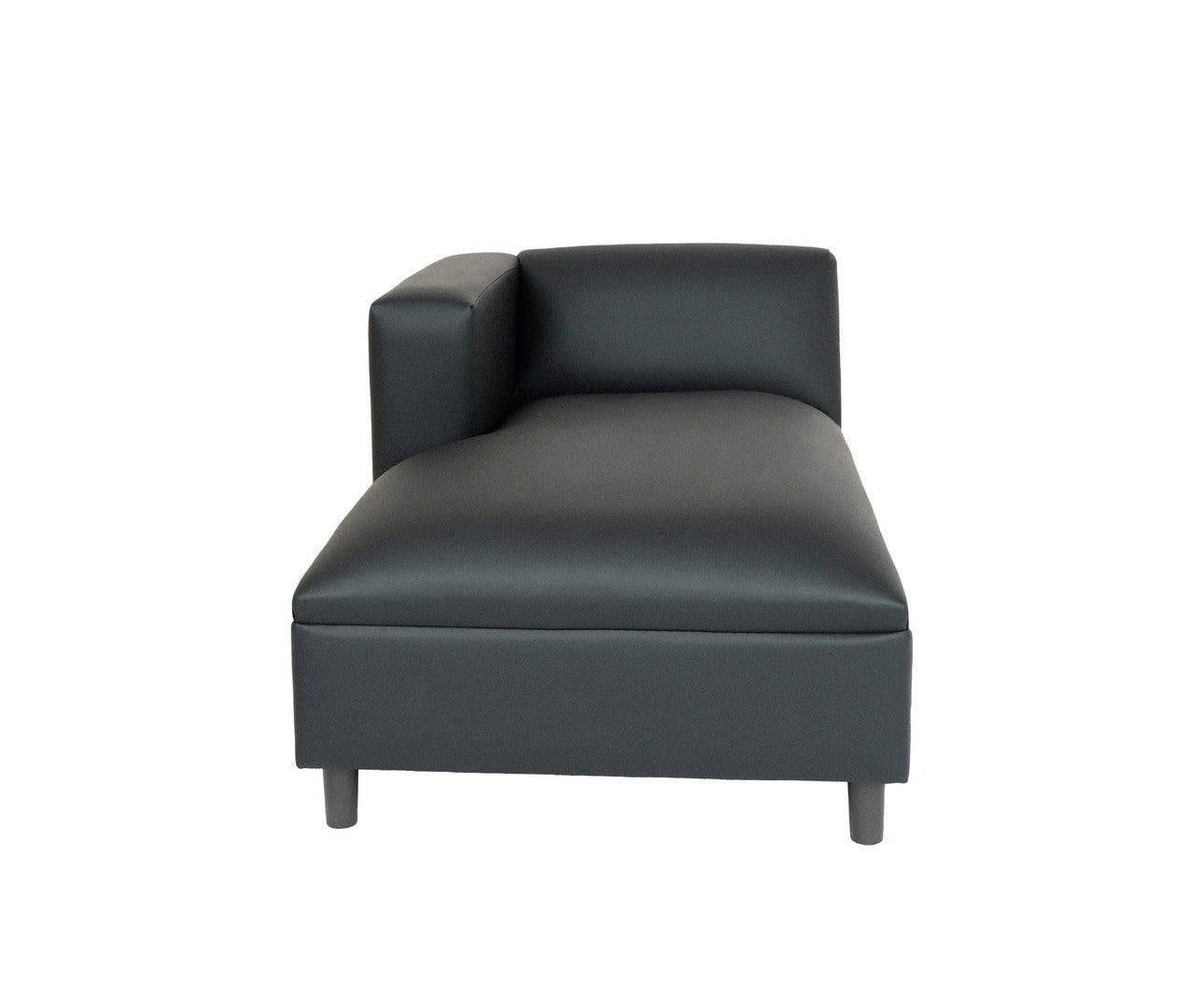 54" Black Faux Leather Lounge Chair