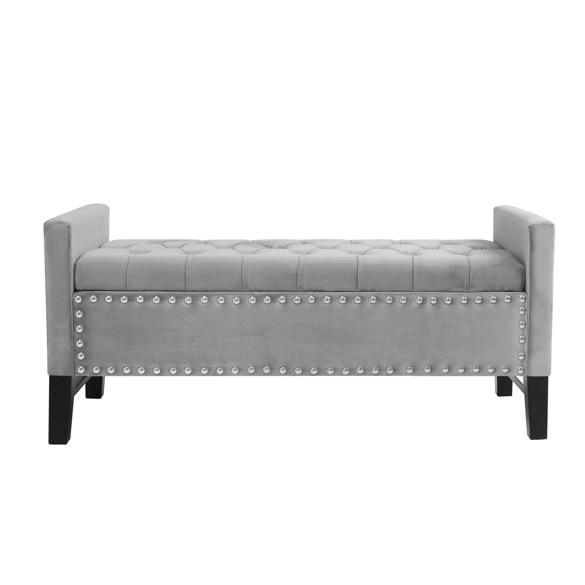 50" Espresso Upholstered PU Leather Bench with Flip top, Shoe Storage