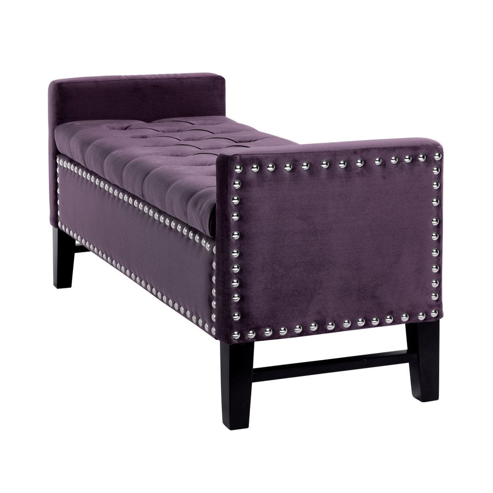 50" Espresso Upholstered PU Leather Bench with Flip top